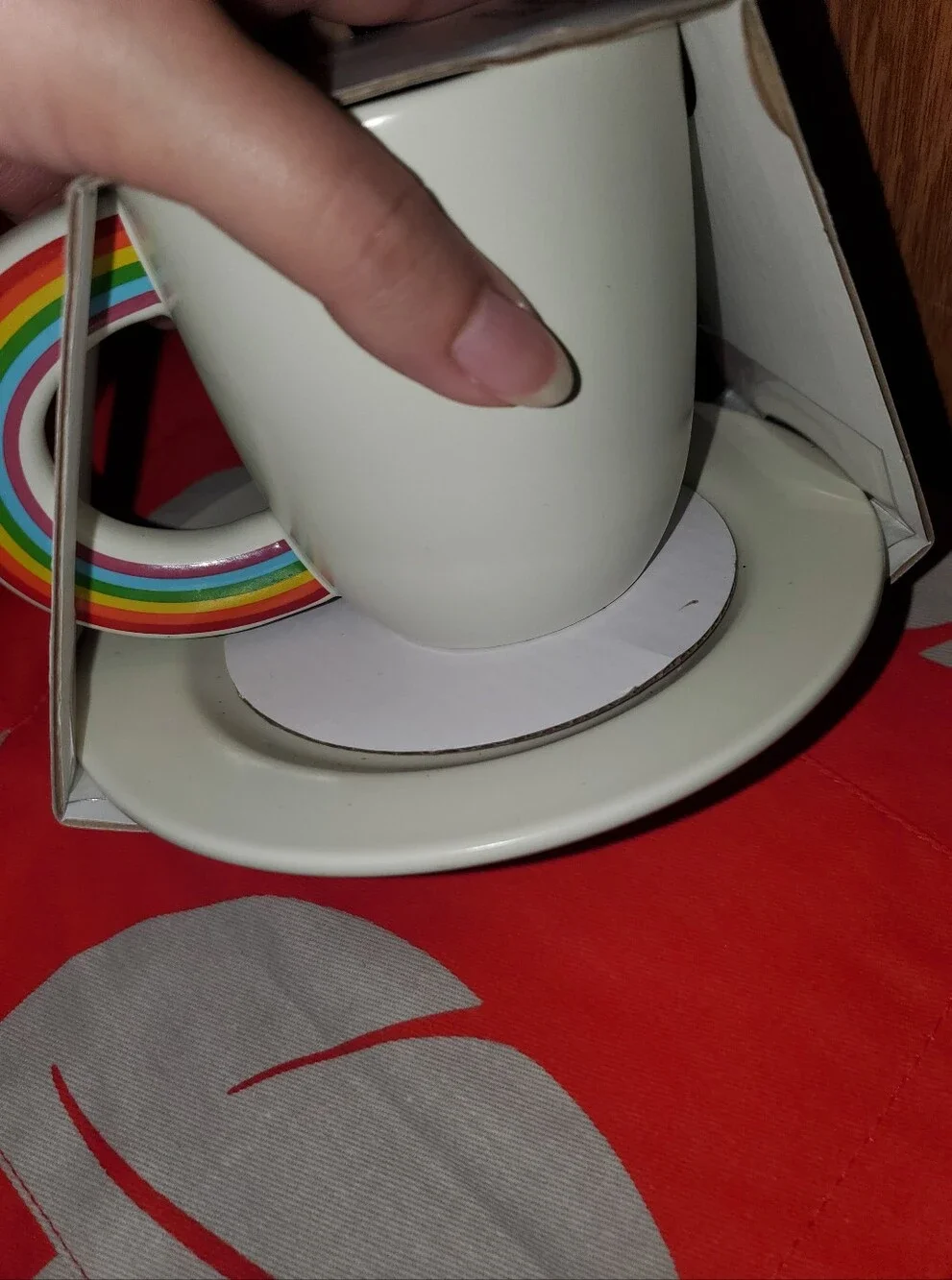 NWT Target Pride 2025 Rainbow Tea Cup and Saucer Plate Stoneware Set - Off White